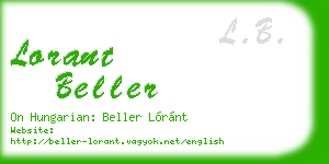 lorant beller business card
